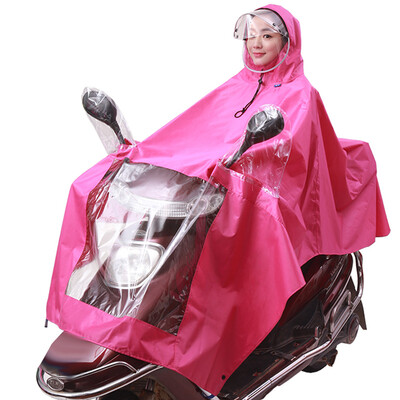 

Kendo outdoor ride adult electric battery motorcycle raincoats men&women single poncho increase thickening adjustable detachable hat eaves P1-T rose red 3XL