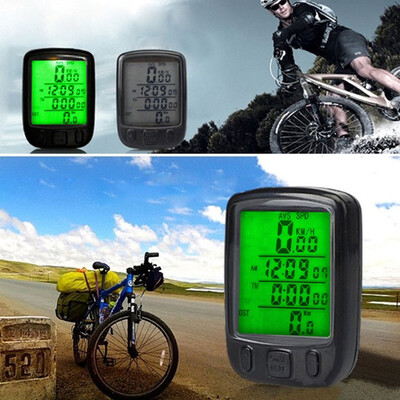 

Bicycle Wired LCD PC Odometer Speedometer Waterproof + Green Backlight