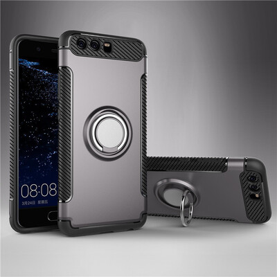 

Huawei P10P10 PlusP20 Lite Armor Car Magnetic Suction Ring Bracket Silicon TPU Hard PC Phone Case