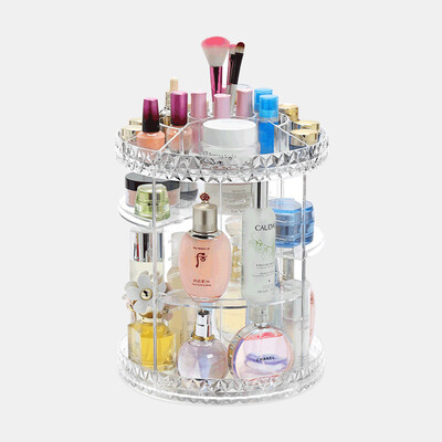 

QUATREFOIL 360 degree rotating cosmetic storage box desktop acrylic transparent storage box jewelry finishing box rack