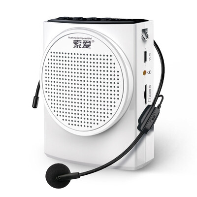 

Sony Ericsson soaiy -628 portable mini high power bee loudspeakers teacher teaching outdoor guide dedicated microphone player card player white