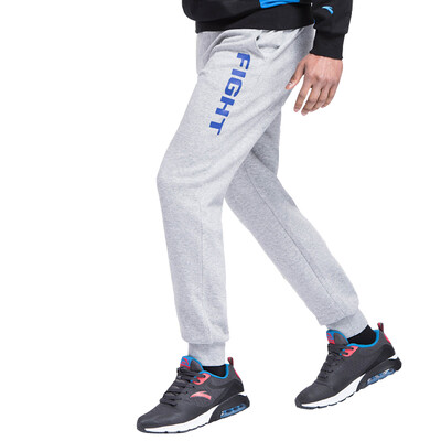 

ANTA men's trousers 95537748 knitted sports trousers Slim letters leg pants feet pants comfortable sports pants H150R gray gray 5 XL / 180