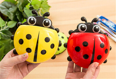 

Cntomlv Cute Cartoon Ladybug Sucker Toothbrush Holder Suction Hooks Household Items Bathroom Toothbrush Rack Bathroom Accessories
