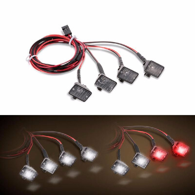 

RC LED Lamp 4pcs RC Car Multi-Function Square LED Light with Lampshade for 110 RC Crawler Car HSP REDCAT Axial SCX10 Traxxas TRX-