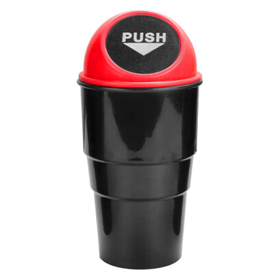 

40000 km car mini trash can cup car interior creative fashion storage box storage bucket red SWY4019