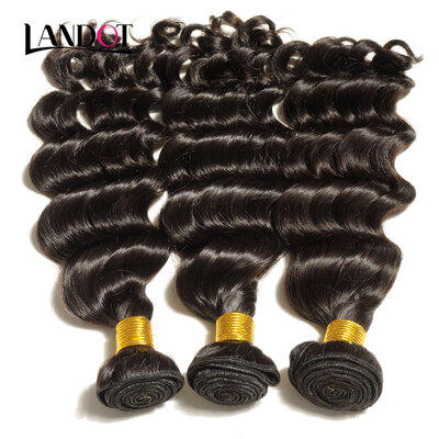 

10A Unprocessed Virgin Peruvian Loose Deep Wave Remy Human Hair Weaves 3 Bundles Natural Black Can Bleach 613 Color 2 Years Life
