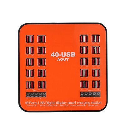 

USB Wall Charger Charging Station for iPone for iPad PDA Samsung 200W 40-Port Dual Digital Display Smart