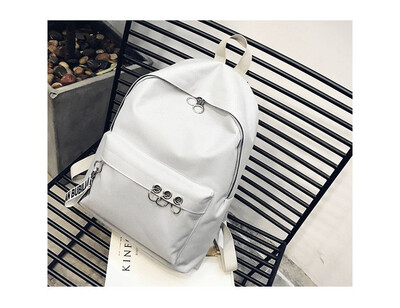 

2018 Trend of Korean New Ring Canvas Backpack for Men&Women of Junior High School Students Bag Travel Bag