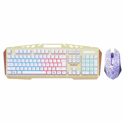 

Bosston 8350 Mechanical Feel USB Wired Backlight 104 Keys Gaming Keyboard&Mouse Set with phone holder