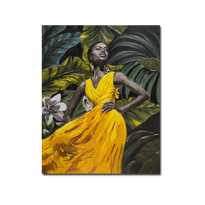 

Framed canvas modern living room bedroom background wall figure decorative painting African beauty decorative painting