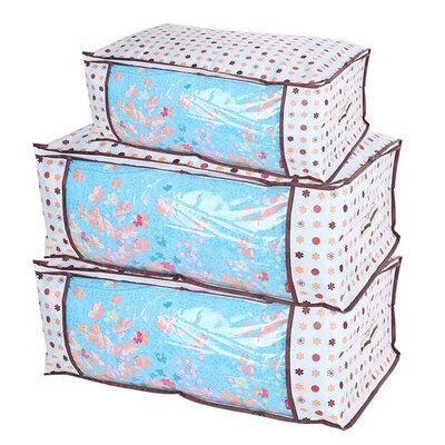 

Youjia storage bag quilt clothes moisture-proof finishing bag clothing moving packing bag luggage bag large cross section 2 large 1 small U-5119-K
