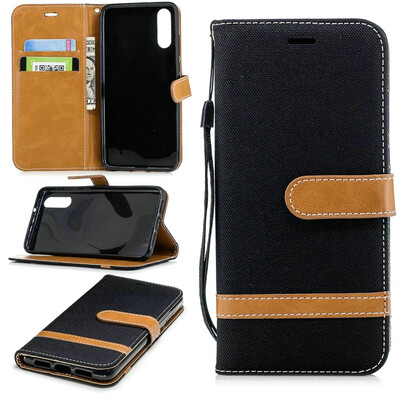 

BEFOSPEY Mixed Colors Denim PU LeatherSoft TPU Card Slot Stand Wallet Case For Huawei P2058