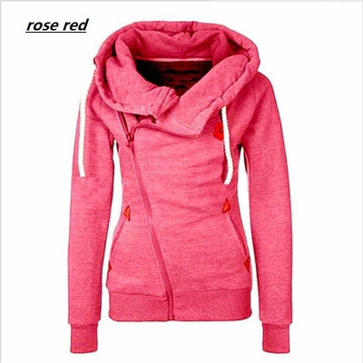 

Womens new fashion hooded long-sleeved sweater coat casual zipper shirt