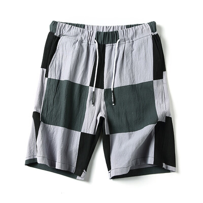 

Damaizhang Men Summer Color Block Drawstring Casual Short Pants Slim Fit Cotton Home Living Shorts High Quality In 4 Colors