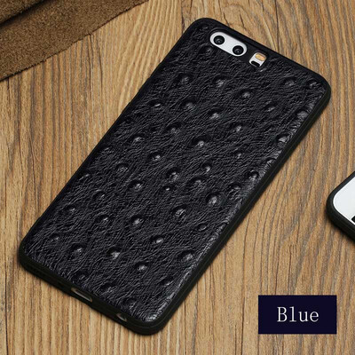 

Genuine Leather Phone Case For Huawei P10 Plus Ostrich Texture Back Cover For Mate 9 10 Cases