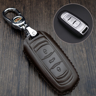 

Cheda Pinjili Key Bag New Emgrand Leather Key Set Bo Yue Dihao GS Vision SUV X1 Emgrand GL Borui EV Panda King Kong Car Keychain Smart Three Button Brown