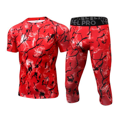 

Running Fitness Tight T-shirt Leggings Shorts Gym Mens Sportswear Sport Suit
