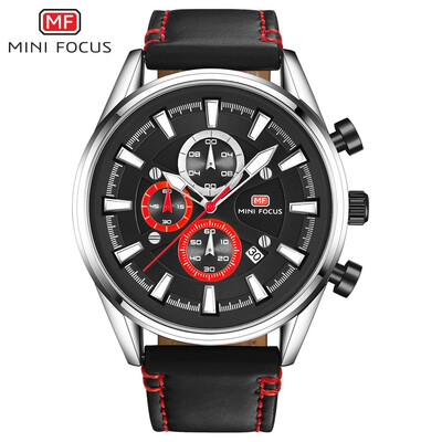 

MINI FOCUS Fashion Leather Strap Sport Men Quartz Watch MF0083G