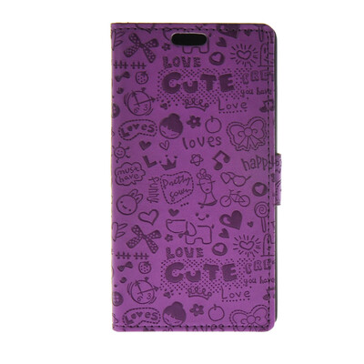 

MOONCASE Cute Little Witch Leather Side Flip Wallet Card Holder Stand Pouch ЧЕХОЛ ДЛЯ LG G4 Purple