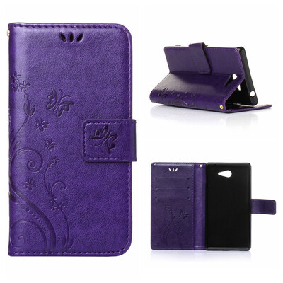 

MOONCASE цветочным узором Премиум мягкий PU кожаный чехол Для Sony Xperia M2