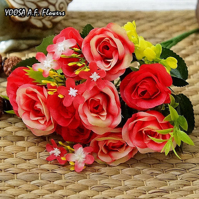 

YOOSA Artificial silk 1 Bunch French Rose Floral Bouquet Fake Flower Table Daisy Wedding Flowers Decor Party accessory Flores