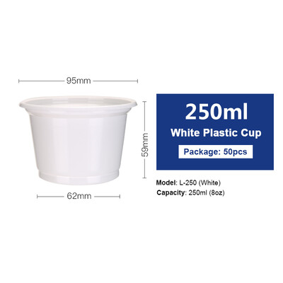 

OTOR Ice Cream Bowl Disposable Plastic Cup with Lid Take Away Food Container for Dessert Fast food Bento Soup 300250ml 50pcs