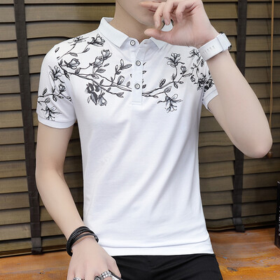 

Mens Brand POLO Shirt Men Cotton New Fashion Printed Slim Tshirt Summer Short-sleeve Casual Shirts