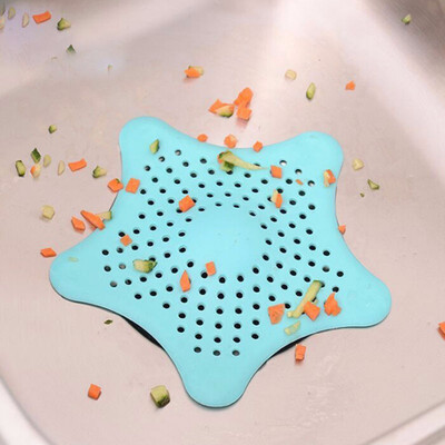 

New kitchen silicone five-pointed star sink filter bathroom sucker floor drains shower hair sewer filter colanders strainer