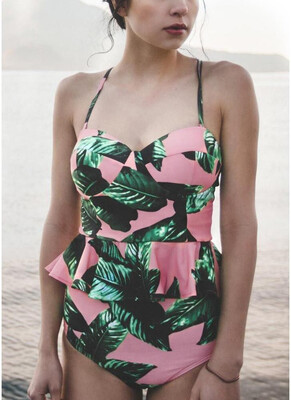 

2018 Women Floral Printed Bikini Set Swimsuit Swimwear Underwire Padded Beach Wear