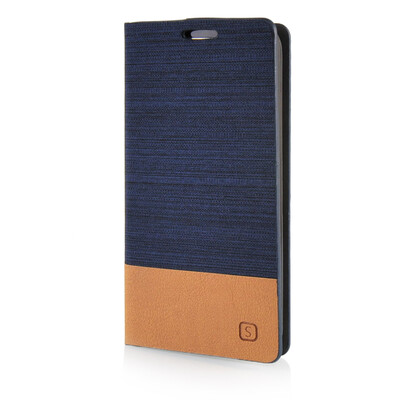 

MOONCASE Canvas Design Leather Side Flip Wallet Pouch Stand Shell Back ЧЕХОЛ ДЛЯ LG G2 Mini Dark Blue