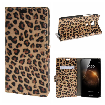 

MOONCASE Case for Huawei Ascend G8 High quality Leather Flip Wallet Card Holder Bracket Back Pouch Case Cover Leopard 01