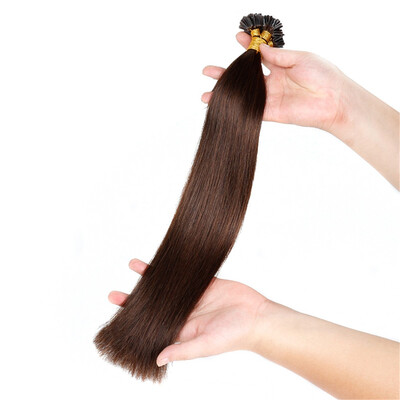 

BHF HAIR Fusion hair extensions Straight Brazilian Human HairSoft&Bouncy Nail U Tip Machine Human Hair Extensions 18" 1gs