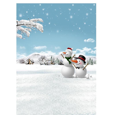 

Christmas Snowman Photo Backdrop 57FT Vinyl Fabric Cloth Digital Printing Photo Background s-997