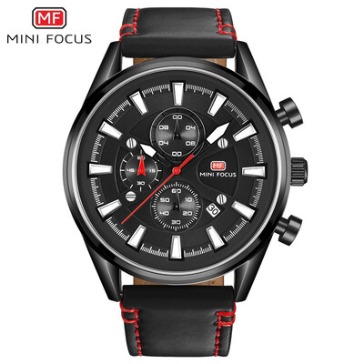 

MINI FOCUS Fashion Leather Strap Sport Men Quartz Watch MF0083G
