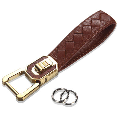 

Authentic zobo car key chain fashion portable plaid press key ring ZB-931A brown car gift gift with
