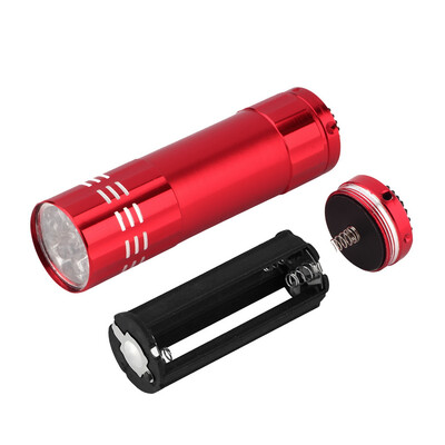 

1pc Mini Aluminum UV Ultra Violet 9 LED Flashlight Torch Light Lamp New