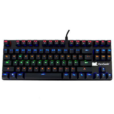 

ViewSonic (ViewSonic) KU520 игра механической подсветки клавиатуры 87 клавиш, излучающие кнопки белого серебра 8 осей зеленый