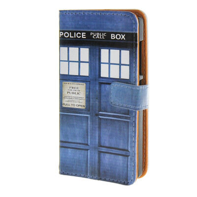 

MOONCASE Microsoft Lumia 532 Case Telephone booth Leather Flip Card Wallet Slot Bracket Back Case Cover A 02