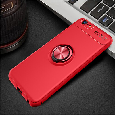 

OPPO A57 Luxury Metal Ring Magnetic Bracket Shockproof Cooling TPU Phone Case