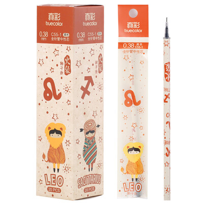 

TRUECOLOR 038mm black needle head gel pen pen pen refill pen refill student office 12 constellation alliance fire like 20 box C55-1