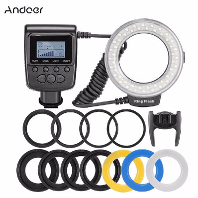 

48 LED Macro Ring Flash Continuous Light 8 Lens Adapter for Canon Nikon