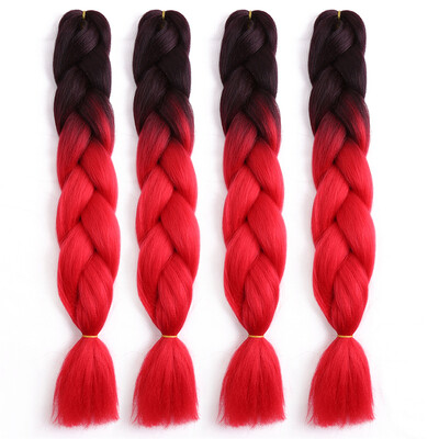 

63 Colors 4 piecelot Synthetic 2T3T4T High Temperature Fiber Ombre Braiding Hair 24 inch Jumbo Braids Hair Extensions