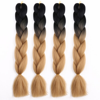 

63 Colors 4 piecelot Synthetic 2T3T4T High Temperature Fiber Ombre Braiding Hair 24 inch Jumbo Braids Hair Extensions