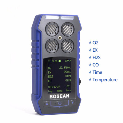 

4 in 1 Gas Detector Oxygen O2 H2S Carbon Monoxide CO Flammable Gas Analyzer Monitor Toxic Gas&Harmful Gas Leak Detector