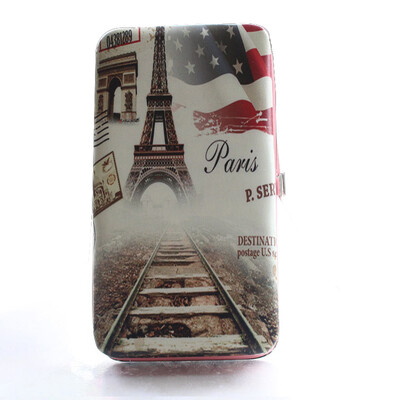 

Brand women PU leather purse female long bag of the Eiffel Tower cartoon printing women wallet fashion clutch bag