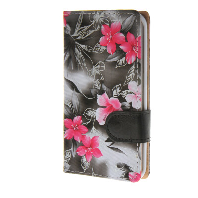 

MOONCASE Elegant Flower PU Leather Card Slot Holster Pouch Stand Shell Case Cover for Samsung Galaxy S6 Edge Grey