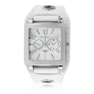 

Women Girl Mens Sport Leather Quartz Movement WristWatch Watches Square Face