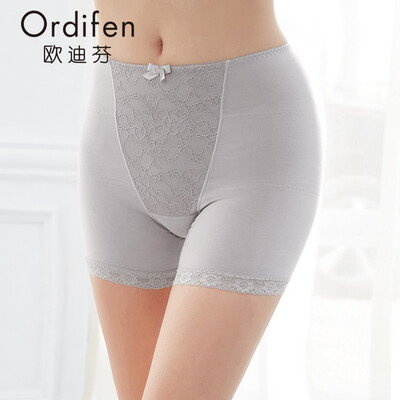 

Ou Difen ladies underwear 2018 spring&summer new belly abdomen waist pants lace leggings XL8101 black XL