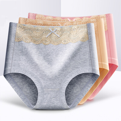 

Dream Time 4 Pack Womens Briefs Cotton Fabric Waist Lace Womens Briefs 4331 Skin Purple Red Blue Powder