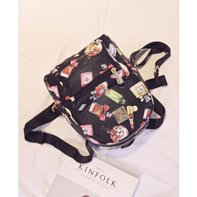 

2018 New Butterfly Flower PU Backpack Student Double Shoulder Schoolbag Girl Student Rucksack Leisure Woman Bag Travel Mochila